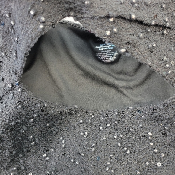 Jennifer Lopez Womens Blouse Size XL Shimmer Stretch Cutout - Picture 7 of 10